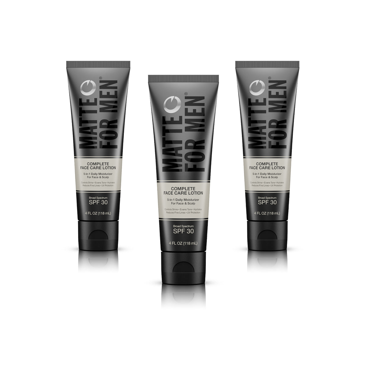 Matte For Men Complete Face and Head Care Lotion with SPF 30 Triple Pack