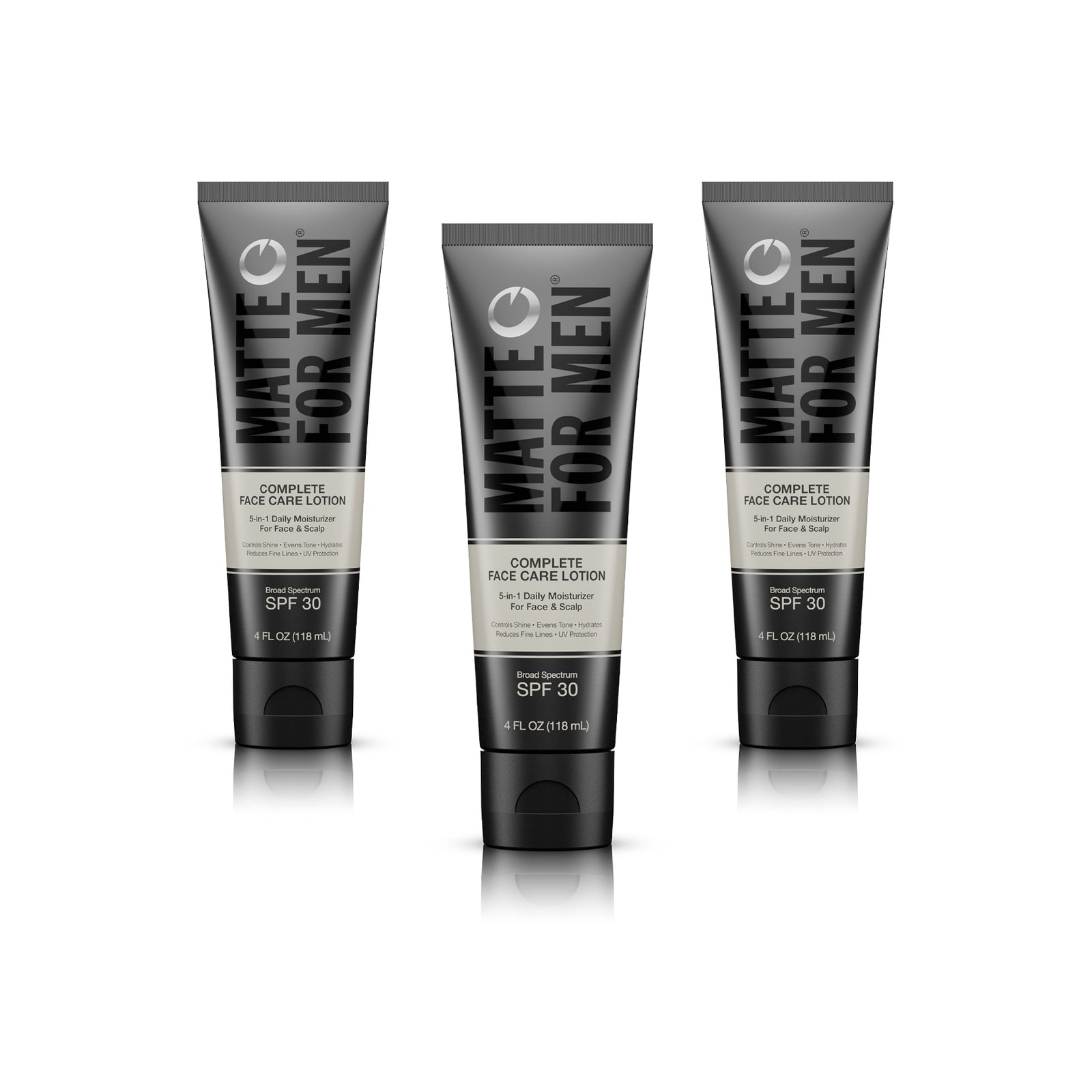 Matte For Men Complete Face and Head Care Lotion with SPF 30 Triple Pack