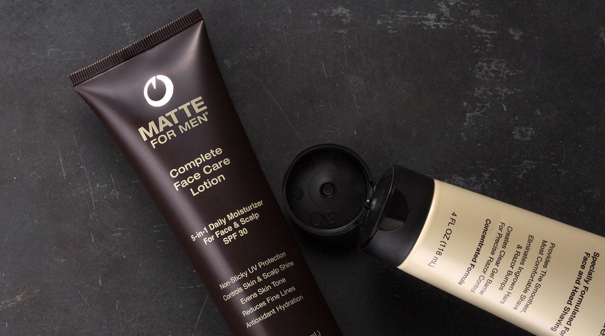 Matte For Men Complete Face Care Lotion and Antioxidant Shave Gel